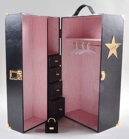 Marilyn Monroe Doll Wardrobe-Black With Drawers - Wardrobe 1