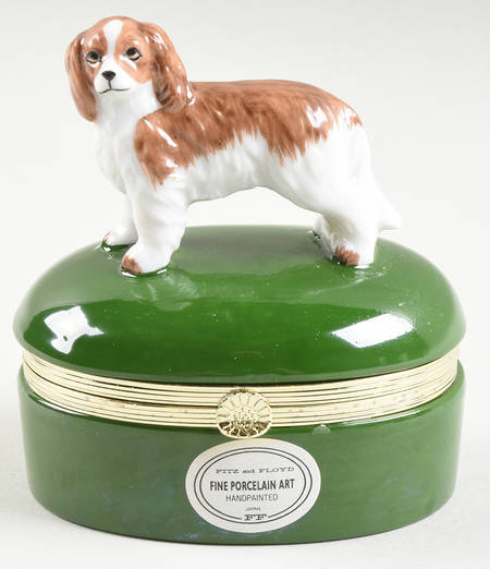 Limoges Box Spaniel-Green - No Box