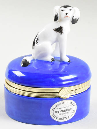 Limoges Box Spaniel-Blue - No Box