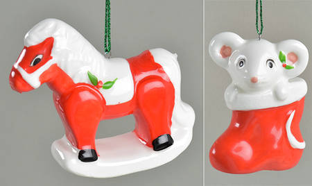 Omnibus Ornament Rocking Horse/Mouse-Pair - No Box