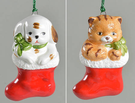 Omnibus Ornament Puppy/Kitten Stocking-Pair - No Box