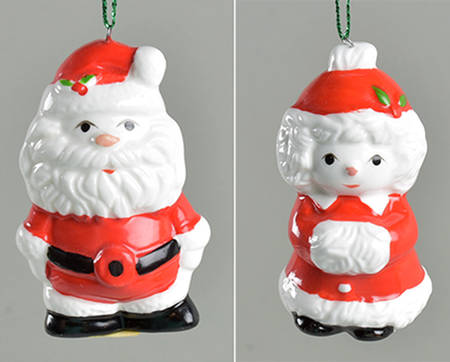 Omnibus Ornament Santa/Mrs Claus-Pair - No Box