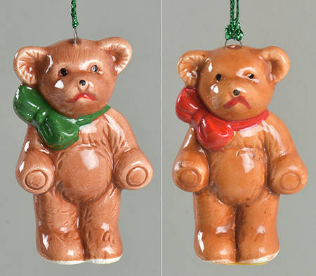 Omnibus Ornament Teddy Bear-Pair - No Box