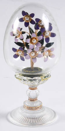 House of Faberge Crystal Eggs Violet Bouquet - No Box