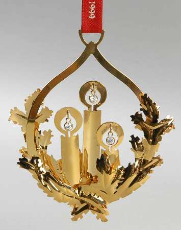 Annual Christmas Mobile Ornament Christmas Candles - With Box