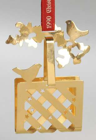 Annual Christmas Mobile Ornament Christmas Basket - Boxed