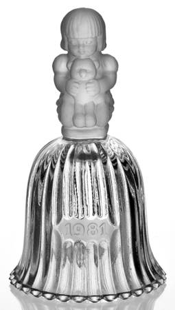 Crystal Annual Bell Girl And Bear - Boxed