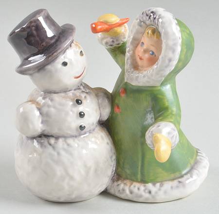 Wintertime Girl With Snowman - No Box