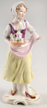 Gerhard Bochmann Figurines Girl With Coffee Tray - No Box