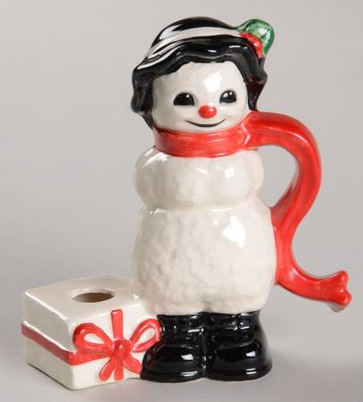 Wintertime Snowman Candleholder - No Box