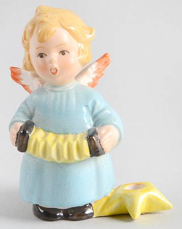 Religious Figurines (HX Mark) Angel W/ Accordion Candle Holder - No Box