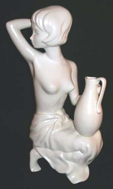 All White Figurines Nude Lady With Water Jug-Matte - Boxed
