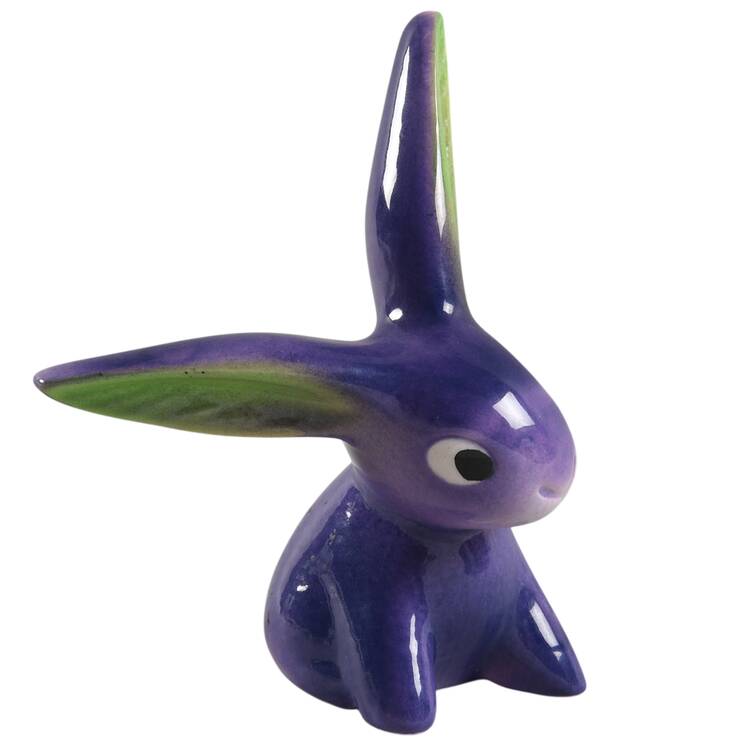 Animals-Figurines Bunny- Purple And Chartreuse  - No Box