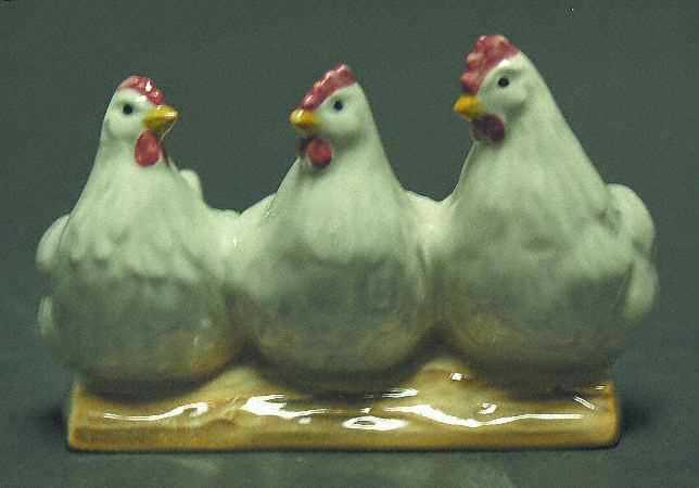 Bird Figurines Three Hens - Boxed