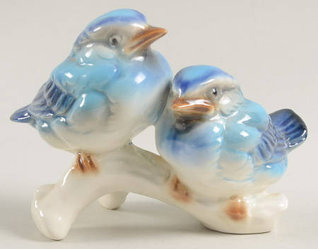 Bird Figurines Two Sparrows On A Branch - No Box