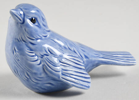 Bird Figurines Sparrow Looking Up-Blue - Boxed