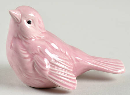 Bird Figurines Sparrow-Head Up-Pink - No Box