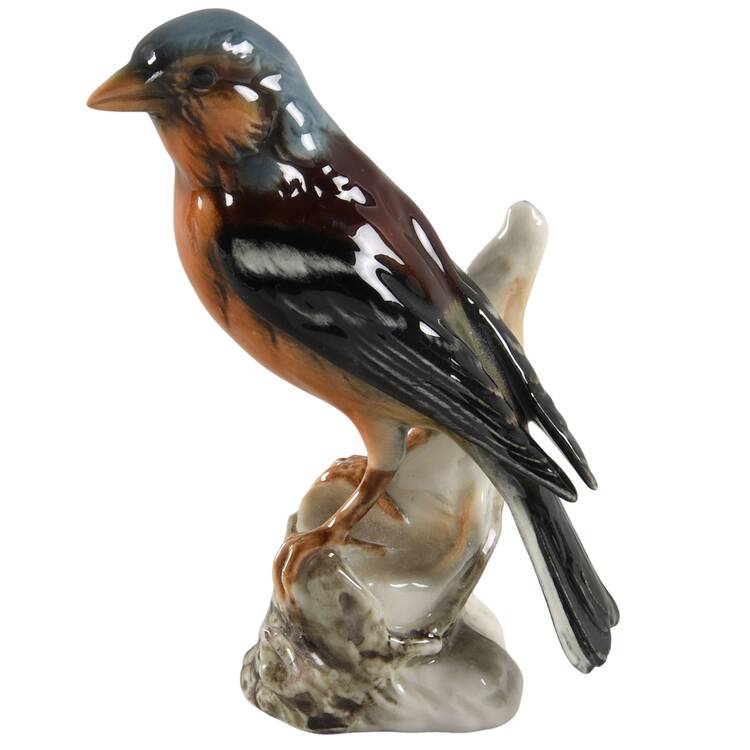 Bird Figurines Chaffinch On Log - No Box