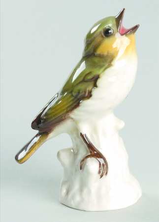 Bird Figurines Wood Warbler-Glazed - Boxed