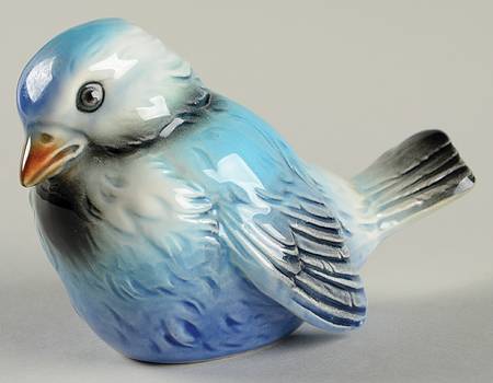 Bird Figurines Sperling Sparrow-Light Blue - No Box