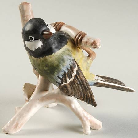 Bird Figurines Tit On Branch - No Box