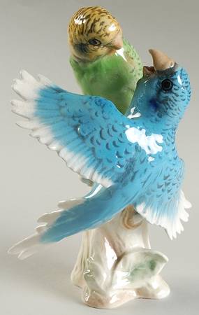 Bird Figurines Parakeet-Pair - No Box
