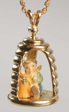 Hummel Miniature Figurine-Bronze Honey Lover-Pendant - Boxed