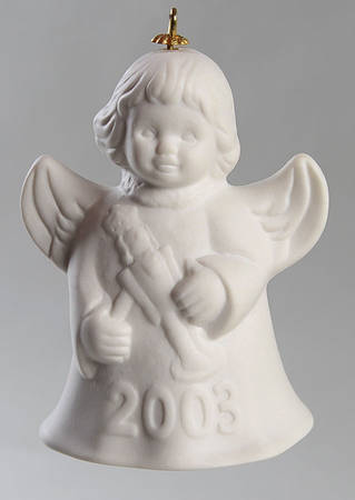 Angel Bell Ornament Angel With Nutcracker-White - Boxed