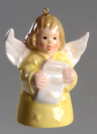 Angel Bell Ornament Angel With Music-Yellow - Boxed