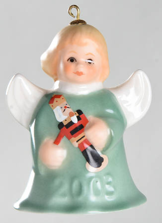 Angel Bell Ornament Angel With Nutcracker-Green - Boxed