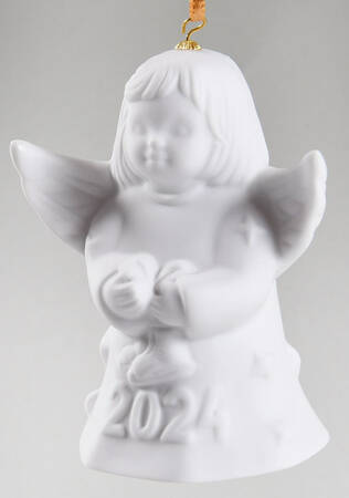 Goebel 2025 Annual Angel Bell – 50th Edition, White Porcelain, 3 Inch, Hanging Ornament