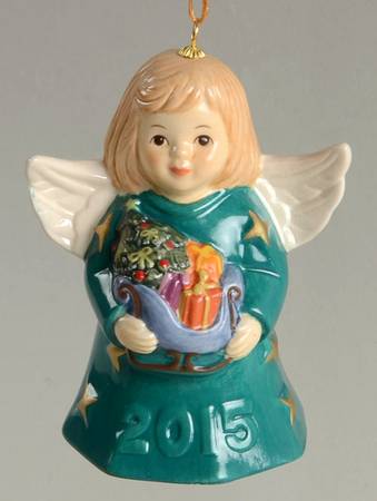 Angel Bell Ornament Angel With Sleigh - Teal - With Box 40d