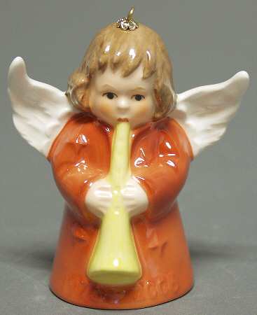 Angel Bell Ornament Angel With Horn-Rust - With Box
