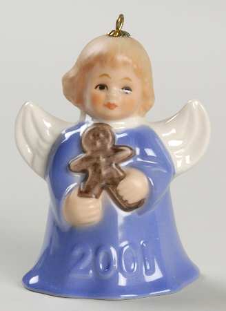 Angel Bell Ornament Angel With Gingerbread-Purple - Boxed