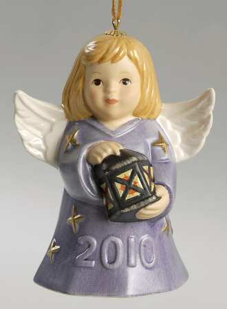 Angel Bell Ornament Angel With Lantern-Purple - With Box