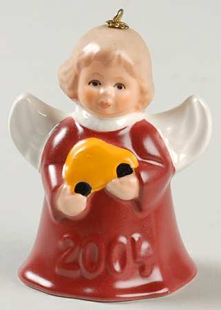 Angel Bell Ornament Angel With Car-Red - With Box