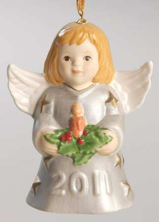 Angel Bell Ornament Angel With Candle-Silver - With Box