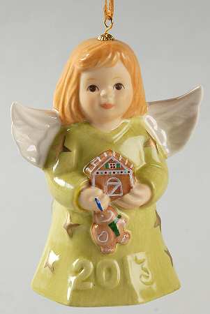 Angel Bell Ornament Angel With Gingerbread House-Margarita - With Box