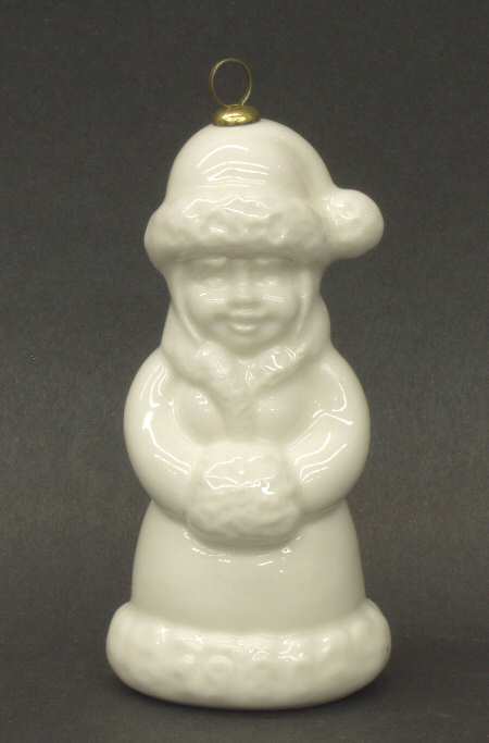 Annual Christmas Ornament-Porcelain Mrs. Santa-White - Boxed