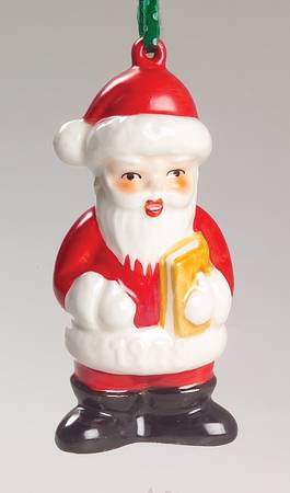 Annual Christmas Ornament-Porcelain Santa-Color - With Box