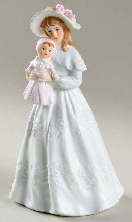 Gorham Figurine 19th Century Young Lady With Doll - Boxed