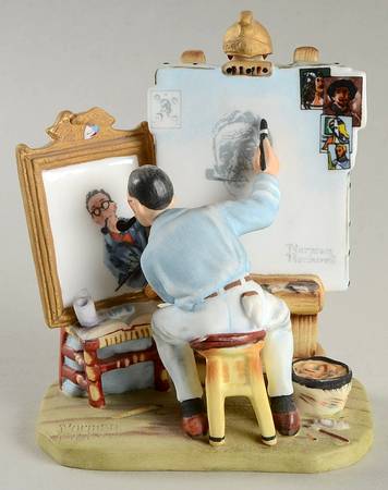 Norman Rockwell Figurines-Miniatures Triple Self Portrait - Boxed