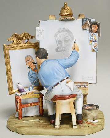 Saturday Evening Post Figurines Triple Self Portrait - Boxed
