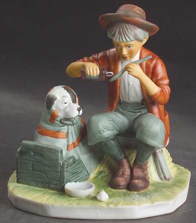 Saturday Evening Post Figurines A Boy And His Dog - No Box