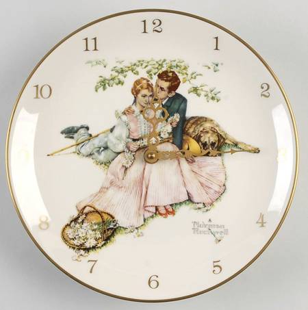 Four Ages of Love-Four Seasons Flowers In Tender Bloom Clock - Boxed