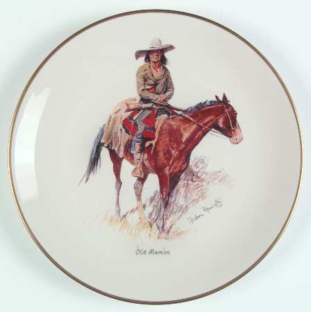 Frederic Remington Western Plates Old Ramon - No Box