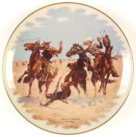 Frederic Remington Western Plates Aiding A Comrade - Boxed