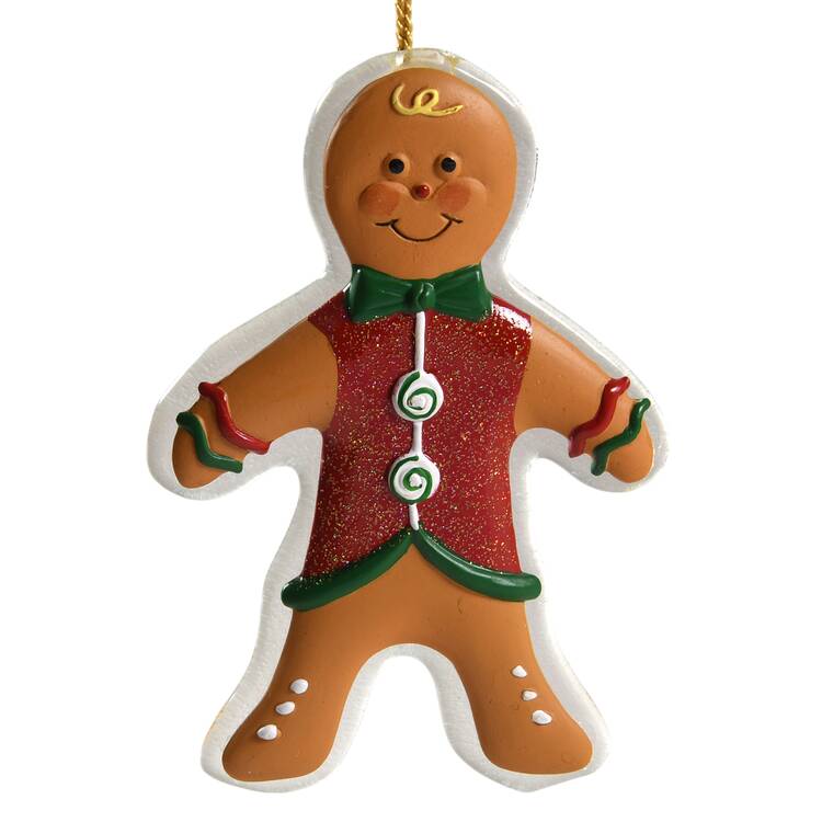 Crystal Christmas Ornament Gingerbeard Man - Boxed