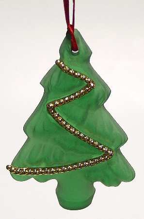 Crystal Christmas Ornament Frosted Crystal/Gold Tree - Boxed