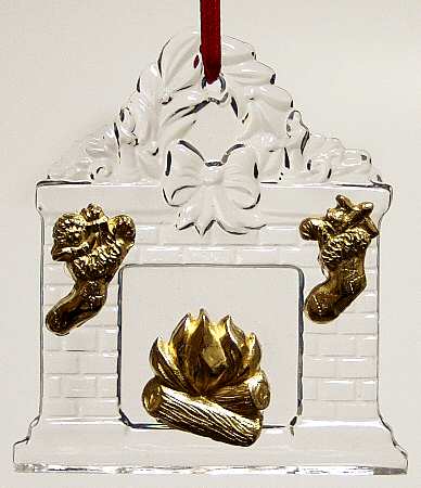 Crystal Christmas Ornament Fireplace - Boxed